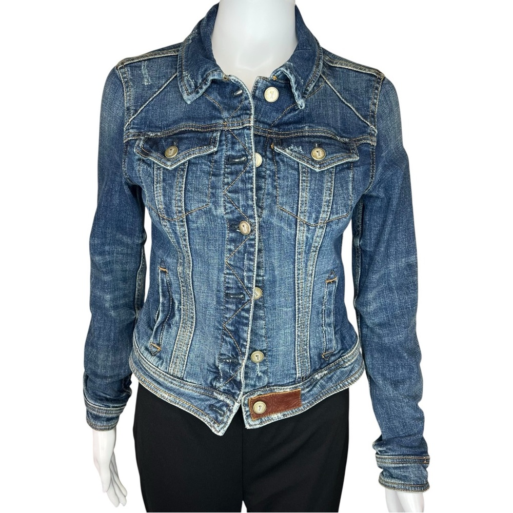 Pilcro and the Letterpress Anthropologie Blue Jean Jacket XS